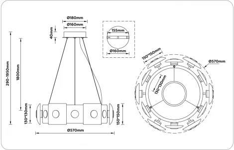 Подвесная люстра Ambrella High Light LH31021 (LED, 220V, на тросе)