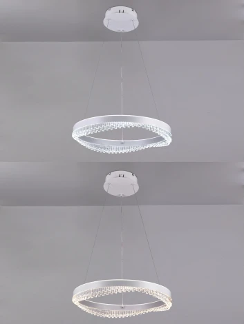 Подвесной светильник светодиодный Natali Kovaltseva Sad Queen INNOVATION STYLE 83126 PETEROLJA с пультом ДУ, моб. приложением 120W, белый, LED (регулировка яркости, 220V, на тросе, круглые, кольцо)