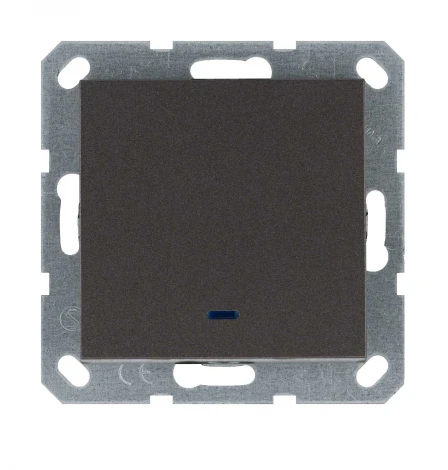 Выключатель одноклавишный проходной с подсветкой (мокко) Jasmart G-Classic G3012NZ