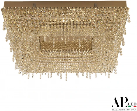 Потолочная люстра светодиодная APL LED Sicilia SH603.2.60.B.Gd.3000 (220V, хрусталь)