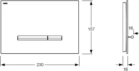 Кнопка смыва Mepa Sirius B 421750 белое стекло