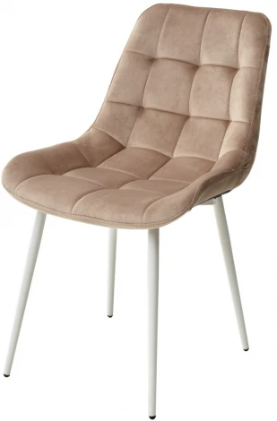 Обеденный стул M-City ХОФМАН, цвет капучино #H65, велюр / белый каркас 4 шт./1 к