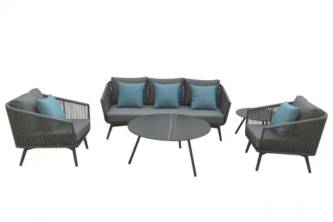 129KN-01450 Стол кофейный "EMBRACE" уличный черный d100*38см Garda Decor