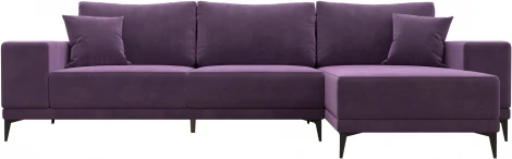 Диван угловой Льюес правый (Сиреневый/Микровельвет) Лига Диванов арт.122406