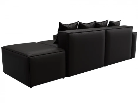 Диван угловой модульный Лига-063 угол левый (ДСП/Пластик/Экокожа/Коричневый) Лига Диванов 129789L