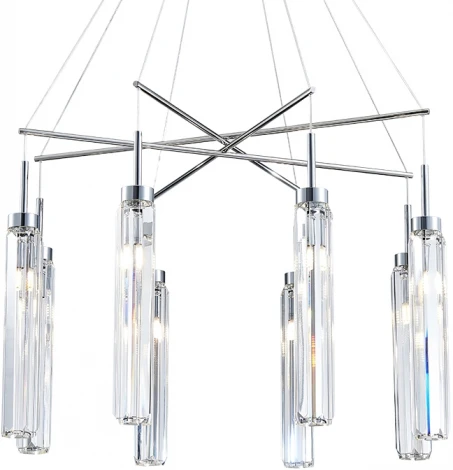 Подвесная люстра Newport 4520 4524+4/S chrome (220V, на тросе)