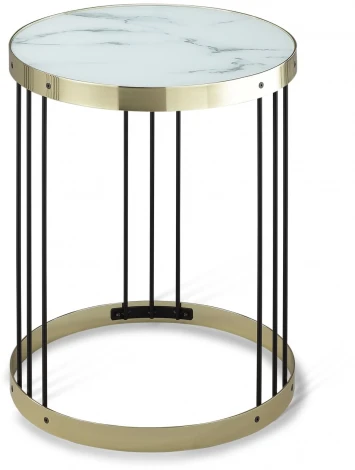 Столик журнальный SHT-CT15 светлый мрамор/латунь/черный Sheffilton 3192917502
