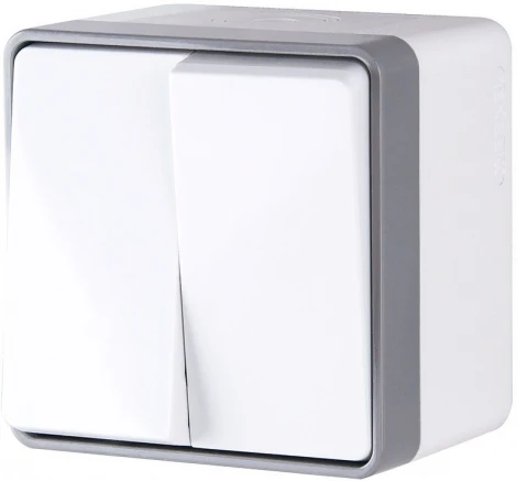 Выключатель двухклавишный (белый) Werkel WL15-03-02 (a036774)