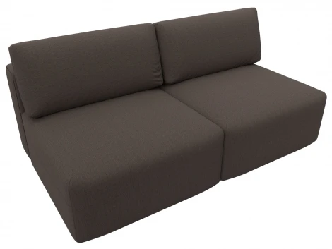 Диван прямой модульный Лига-060 НПБ (ЛДСП,Брус,Фанера/Пластик/Рогожка/Коричневый) Лига Диванов 129704