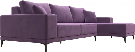 Диван угловой Льюес правый (Сиреневый/Микровельвет) Лига Диванов арт.122406