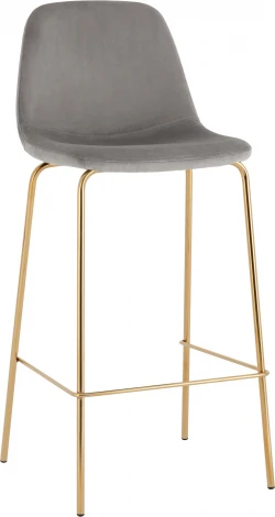 Стул барный Валенсия SN велюр серый золотые ножки 2 шт Stool Group (арт.УТ000038305)