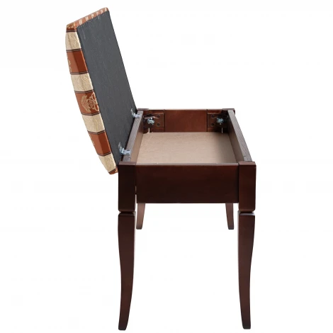 Банкетка Вивальди М с ящиком средне-коричневый, ткань полоса коричн. Mebelik 009413