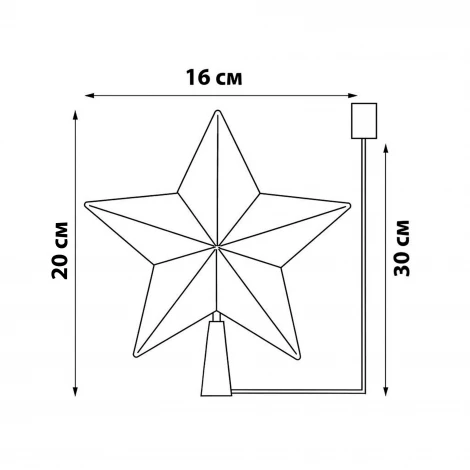 Световая фигура Uniel ULD-H1515-010/STB/2AA WARM WHITE STAR-2 (LED, звезды)