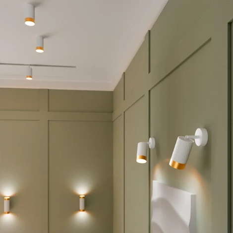 Настенный светильник Wolta WSL-GU10/W10WG под лампу GU10 Белый / Золотой CELLA