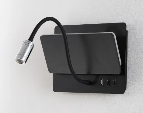 Настенный светильник с USB на гибкой ножке и выключателем Crystal Lux DUO AP9W LED BL