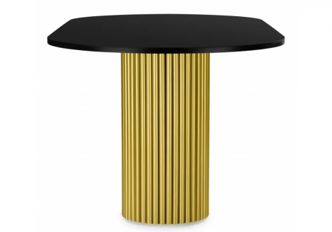 Кухонный стол Notta Барон О 200 х 90 черная пленка шагрень / золотые ноги