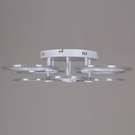 Потолочная люстра светодиодная на штанге с пультом с регулировкой цветовой температуры, яркости и ночным режимом Reluce 68090-0.3-4+4 WH