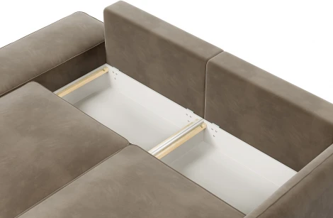 ПОРТЛЕНД Диван угловой с банкеткой бежевый D1 furniture арт.AAA41671001