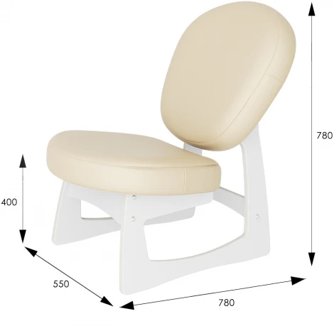 Кресло для отдыха Смарт G Силуэт экокожа Ева 2, каркас молочный дуб от фабрики Mebelik