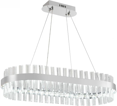 Подвесная люстра с таймером Natali Kovaltseva Smart Нимбы LED LAMPS 81253 (220V, хрусталь, пульт управления, управление смартфоном, на тросе)