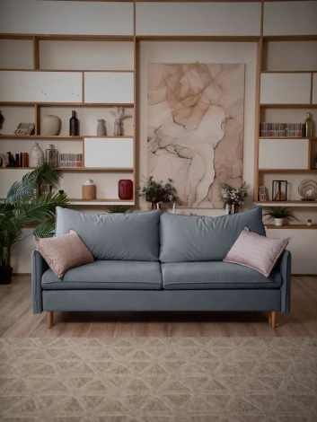 СКАНДИ Диван тканевый прямой светло-серый D1 furniture арт.AAA41309014