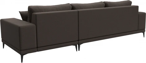 Диван угловой Льюес правый (Коричневый/Рогожка) Лига Диванов арт.124723