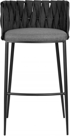 Стул барный Dobrin AMELIA (серая ткань (F-48), темно-серый винтажный PU (MF-12))