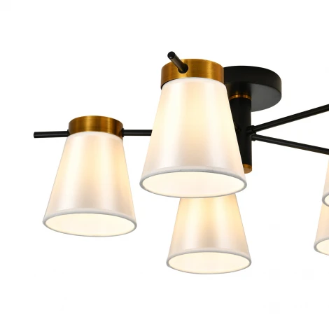 Потолочная люстра на штанге 120005/5R E14*40W Black/Gold Escada Ambient ES0000055