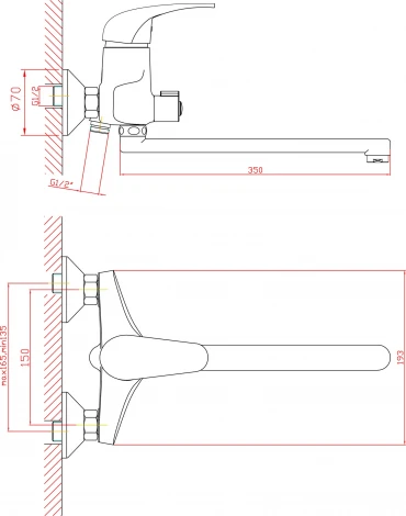 Смеситель 1 Orange Archi M55-211cr универсальный