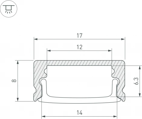 Профиль LINE-1708-2000 WHITE (Arlight, Алюминий) 044234