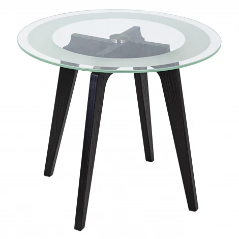 Стол журнальный Рилле 447 черный/стекло прозрачное Mebelik 009584