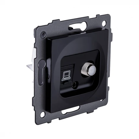 Розетка двойная спутниковая SAT + RJ45 черный Kollinger REA-014BK для Aspekt, Eleganz, Reflex