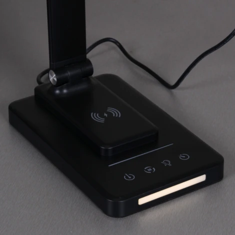 Офисная настольная лампа с беспроводным ЗУ светодиодная Reluce 05501-0.7-01 BK (220V, сенсорный выключатель)