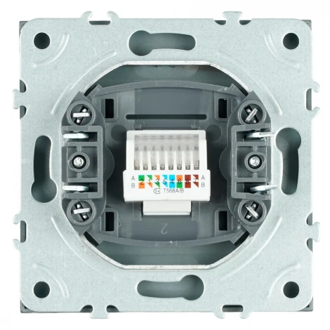 Розетка Ethernet RJ-45 (антрацит, soft touch) Stekker Эмили 49925