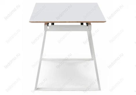 Стеклянный стол Авлида белый / дуб монтана