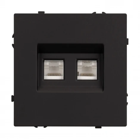 Розетка ARL NOBE компьютерная двойная софт-тач черный оникс SCT-MPC2-SFPL-BK (2хRJ-45, CAT6) (Arlight,) 054313(1)