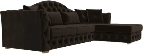 Диван угловой Артис правый угол (Коричневый/Микровельвет) Лига Диванов арт.121597