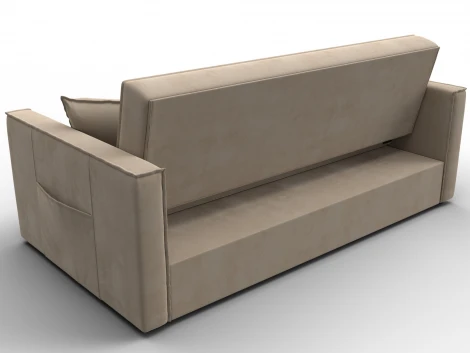 Диван прямой Лига-104 (160) (ЛДСП,Брус,Фанера,Велюр/Бежевый) Лига Диванов 134884