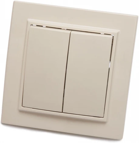 Выключатель двухклавишный (слоновая кость) Stekker Эрна 39231