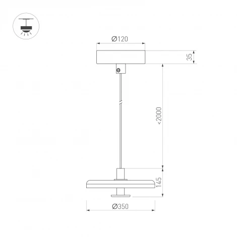 Подвесной светильник светодиодный SP-KOTARO-R350-12W Warm2700 (BG-BG, 36 deg, 230V, TRIAC) (Arlight, IP20) 057229