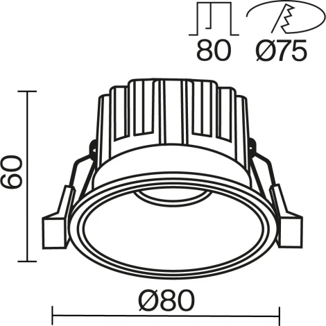 Встраиваемый светильник Maytoni Round DL058-12W-DTW-B (LED, 220V, круглые)