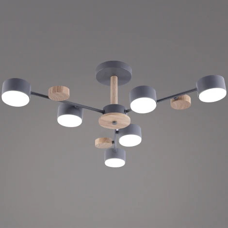 Потолочная люстра на штанге Reluce 03758-0.3-06 GREY+WOOD GX53