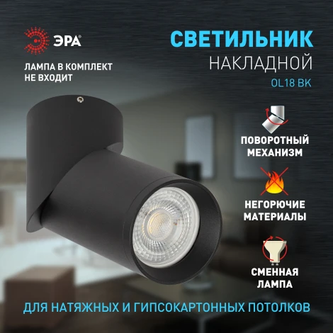 Спот карданный ЭРА OL18 BK (220V)