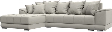 Диван угловой НордСтар левый угол (Бежевый/Рогожка) Лига Диванов арт.122927L