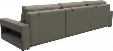 Диван прямой с полками Лига-053 НПБ Лонг Лига Диванов (Экокожа) арт.128918