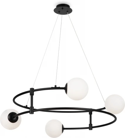 Подвесная люстра Maytoni Balance MOD317PL-04B (220V, на тросе, шарики, кольцо)