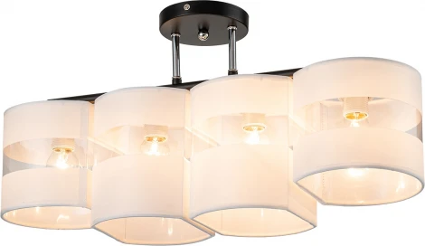 Потолочная люстра на штанге Escada Fantasy 641/4P 4х60Вт E27, металл/ткань, черный (220V)