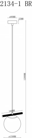 Подвесной светильник iLamp Golden 2134-1 BR (220V, на проводе, шар)
