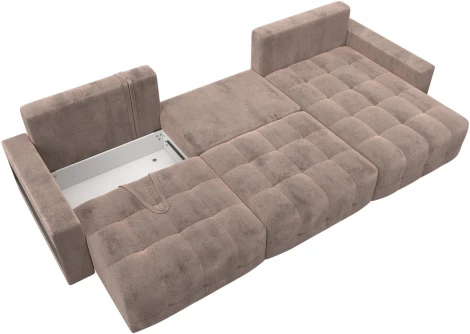 Диван угловой с полками Лига-053 НПБ Лонг Лига Диванов (Велюр) арт.128969