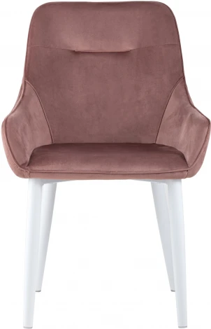 Стул Stool Group Диана велюр пыльно-розовый ножки белые УТ000031293